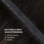 YiliteVip (#P1B/6/T1B) Natural Black Balayage Butterfly Weft Hair Extensions
