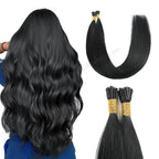 Model Wearing (#1) Jet Black I Tip Extensions