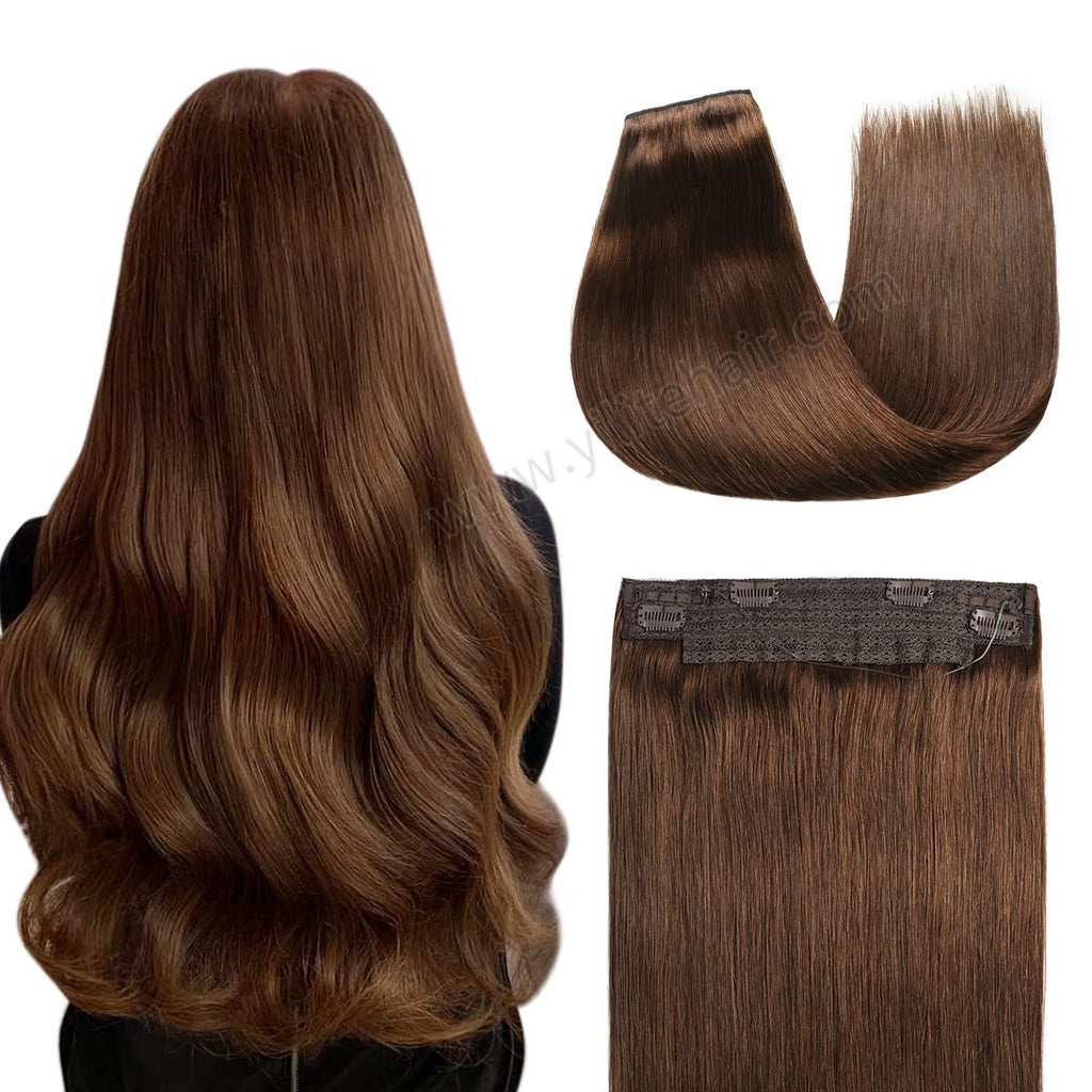 Back View of The Model Showing (#4) Chocolate Brown Wire Extensions  