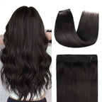 Back View of The Model Showing (#1B) Natural Black Wire Extensions