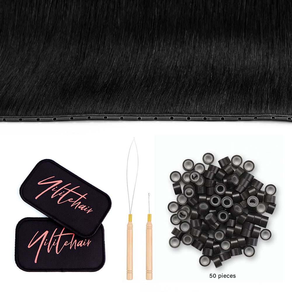 YiliteVip (#1) Jet Black Butterfly Weft Hair Extensions