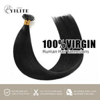 (#1) Jet Black U Tip Hair Extensions 100% Virgin Human Hair