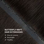 YiliteVip (#1B) Natural Black Butterfly Weft Hair Extensions