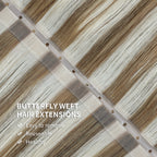 YiliteVip (#P6/613) Chestnut Brown Balayage Butterfly Weft Hair Extensions