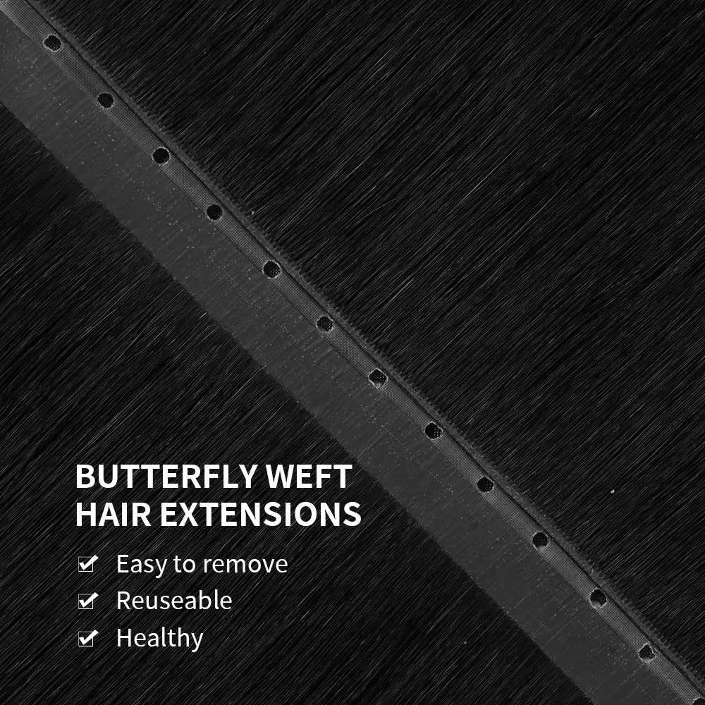 YiliteVip (#1) Jet Black Butterfly Weft Hair Extensions
