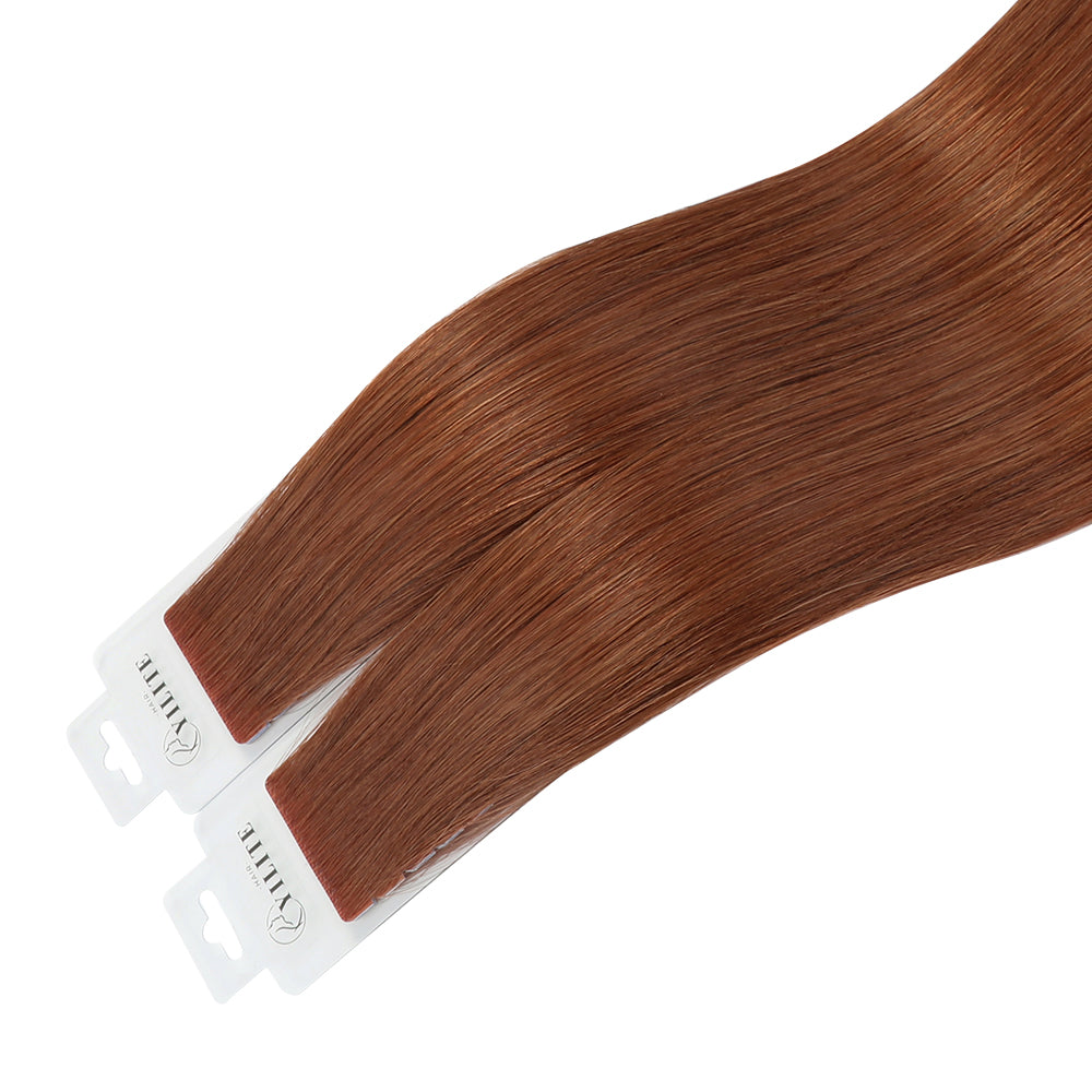 YiliteVip (#33) Dark Auburn Invisible Tape In Extensions 20Pcs