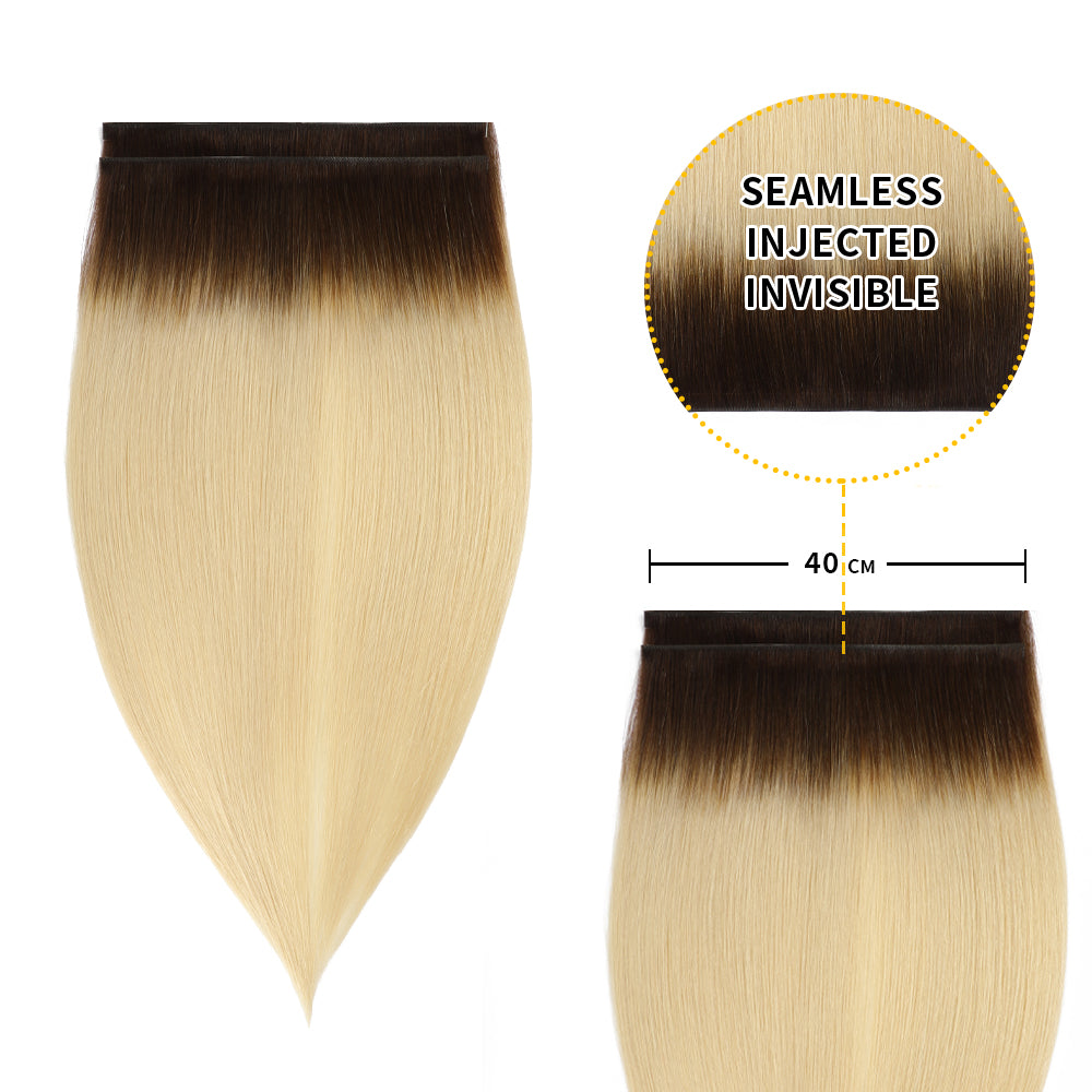40*0.8cm long invisible tape in hair extensions 2Pcs virgin human hair (#T2/60)