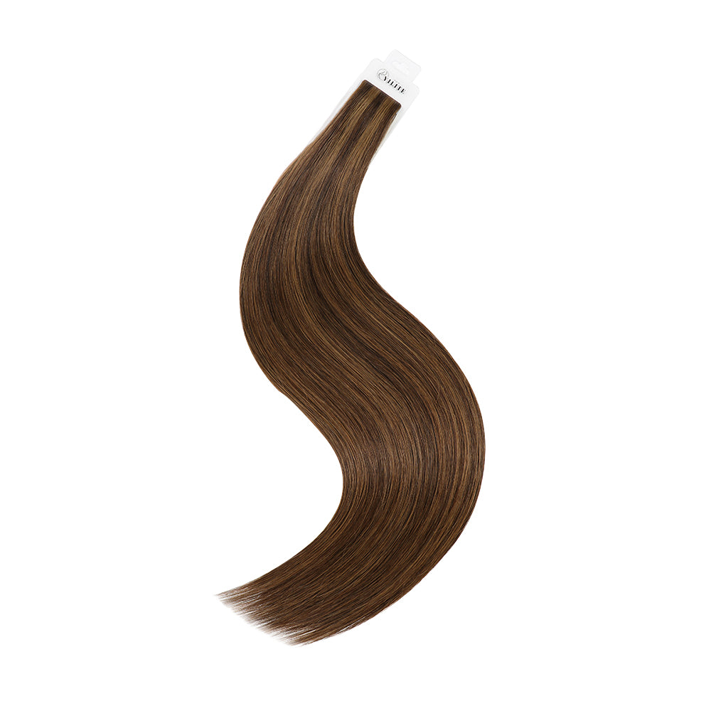 YiliteVip (#P2/6) Darkest Brown Chestnut Balayage Invisible Tape In Extensions 20Pcs
