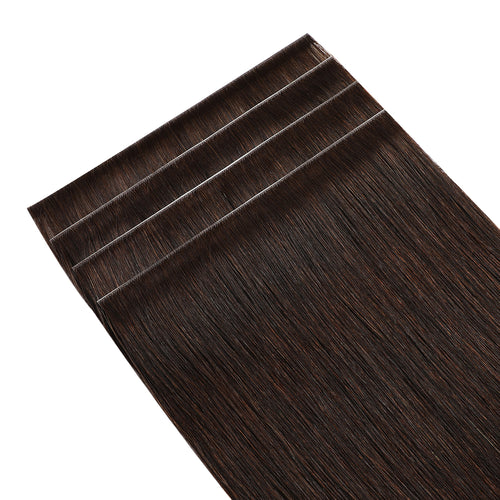 (#2) Darkest Brown Tape Weft Hair Extensions