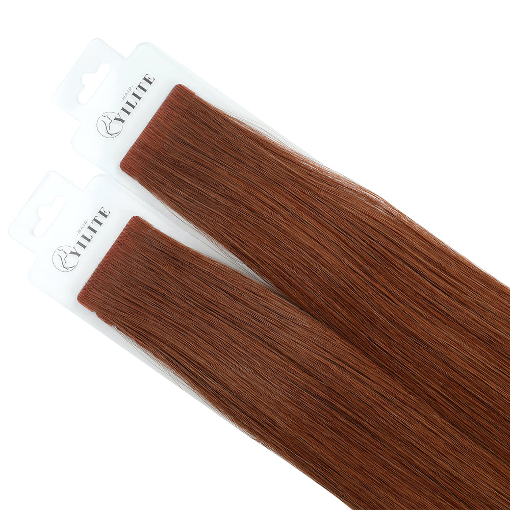 YiliteVip (#33) Dark Auburn Invisible Tape In Extensions 20Pcs