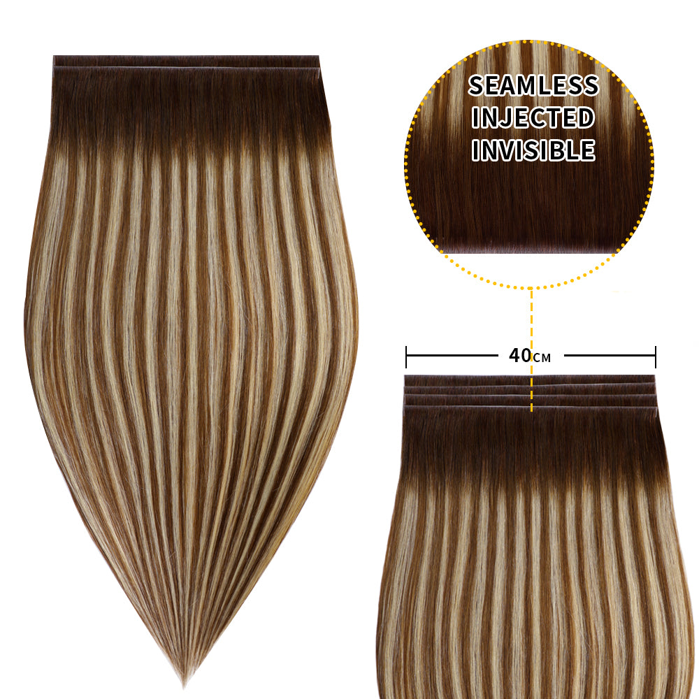 YiliteVip (#P6/613/T4) Brown to Blonde Balayage Tape Weft Hair Extensions