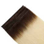 (#T2/60) Darkest Brown to Platinum Blonde Tape Weft Hair Extensions