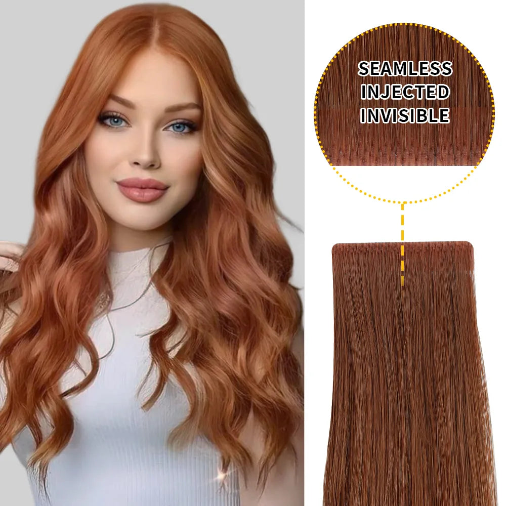 YiliteVip (#33) Dark Auburn Invisible Tape In Extensions 20Pcs
