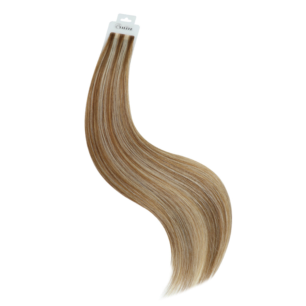 YiliteVip (#P8/60) Light Brown with Blonde Balayage Invisible Tape In Extensions 20Pcs