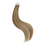 YiliteVip (#P8/60) Light Brown with Blonde Balayage Invisible Tape In Extensions 20Pcs