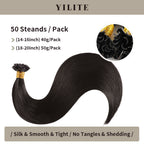 (#1B) Natural Black U Tip Hair Extensions 50 Strands Per Pack