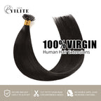 (#1B) Natural Black U Tip Hair Extensions 100% Virgin Human Hair 