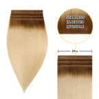 (#T8/60) Light Brown to Platinum Blonde Tape Weft Hair Extensions 20CM 4Pcs