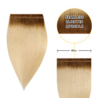 (#T8/60) Light Brown to Platinum Blonde Tape Weft Hair Extensions 40CM 2Pcs