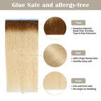 Details of (#T8/60) Tape Weft Hair Extensions: Seamless Tape, Virgin Hair, Thick Ends