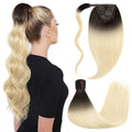 Back View of Model Showcasing (#T2/60) Wrap Around Ponytail Extension