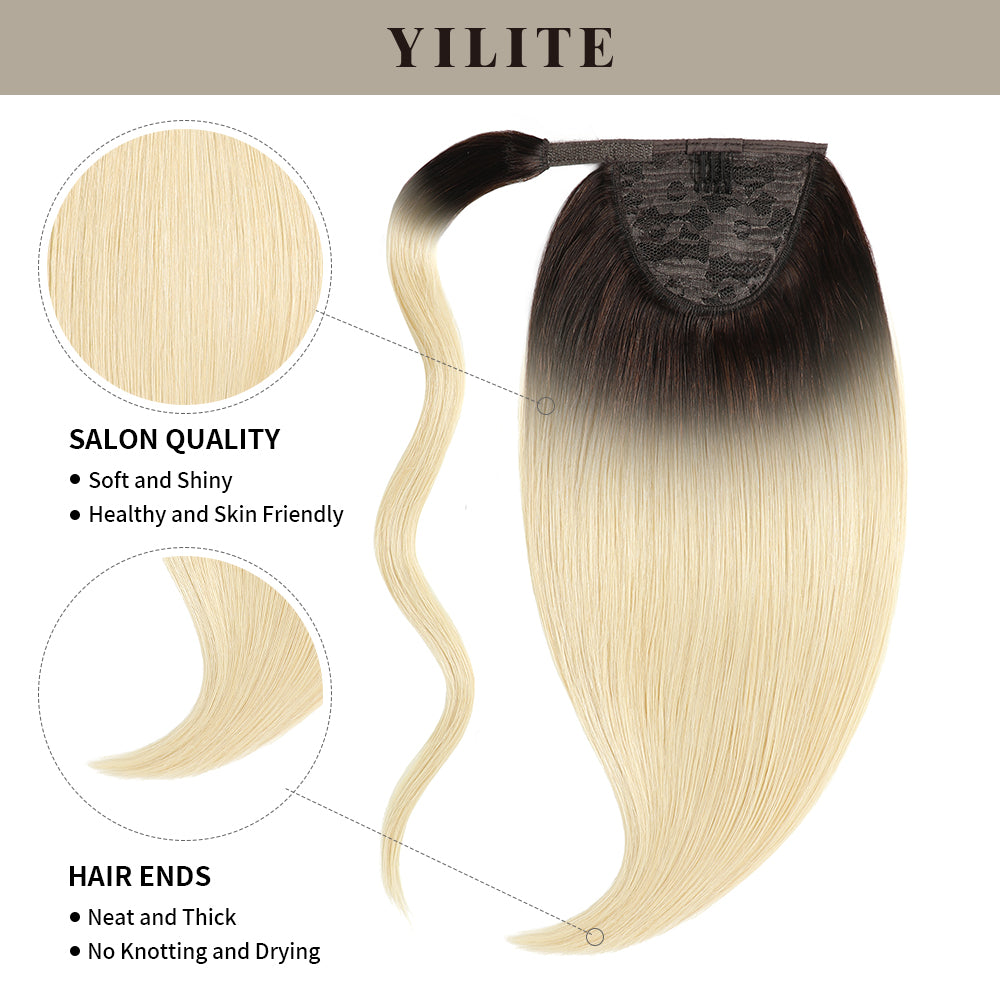 (#T2/60) Wrap Around Ponytail Extension with Salon Quality and Thick Ends