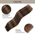 (#P2/6/T2) Darkest Brown Balayage Classic Clip Ins with salon quality and hair ends