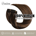 Virgin Human Hair (#P2/6/T2) Darkest Brown Balayage Classic Clip Ins