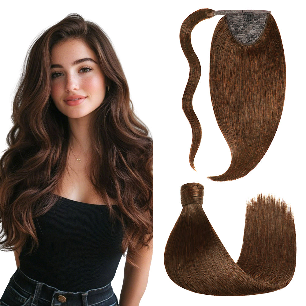 YiliteVip (#4) Chocolate Brown Wrap Around Ponytail Extensions