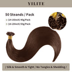 (#4) Chocolate Brown U Tip Hair Extensions 50 Strands Per Pack