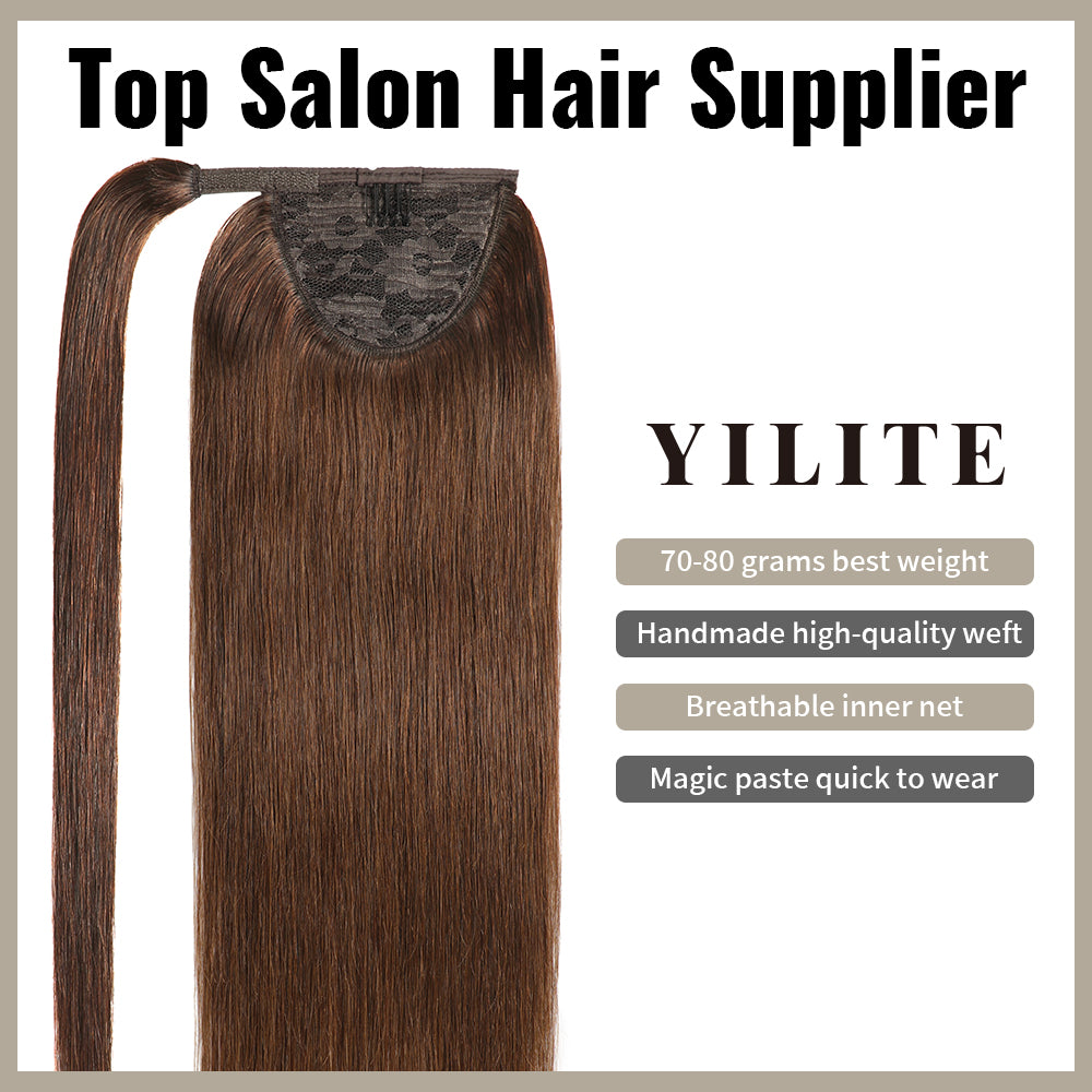 YiliteVip (#4) Chocolate Brown Wrap Around Ponytail Extensions