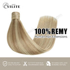  (#P18/613) Ash Blonde Highlights Wrap Around Ponytail Extension Virgin Human Hair