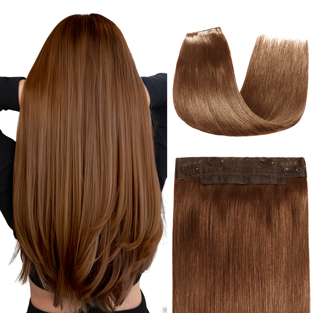 Back View of The Model Showing (#6) Chestnut Brown Wire Extensions  