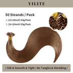 (#6) Chestnut Brown U Tip Hair Extensions 50 Strands Per Pack