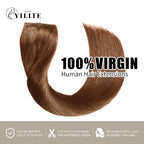 (#6) Chestnut Brown Invisible Wire Hair Extensions 100% Virgin Human Hair