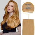 Model Showcasing (#27) Strawberry Blonde Genius Wefts, Handmade, Thin, and Natural 