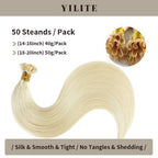 (#60) Platinum Blonde U Tip Hair Extensions 50 Strands Per Pack