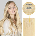Model Wearing Seamless Clip Ins 7Pcs 16 Clips (#613) Bleach Blonde