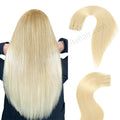 Back View of Model Showcasing(#60) Platinum Blonde Sew In Weft     