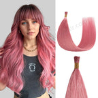 Model Wearing Hot Pink I Tip Extensions