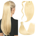 Back View of Model Showcasing (#613) Bleach Blonde Wrap Around Ponytail Extension