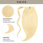 (#613) Bleach Blonde Wrap Around Ponytail Extension with Salon Quality and Thick Ends
