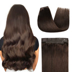 Back View of The Model Showing (#2) Darkest Brown Wire Extensions
