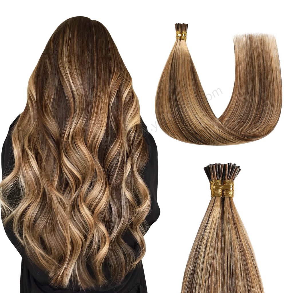 Back View of Model Wearing (#P4/27) Caramel Blonde Balayage