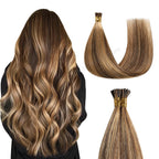 Back View of Model Wearing (#P4/27) Caramel Blonde Balayage