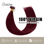 (#99J) Burgundy U Tip Hair Extensions 100% Virgin Human Hair 