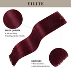 (#99J) Burgundy Classic Clip Ins with salon quality and hair ends 
