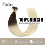(#T2/60) Darkest Brown to Platinum Blonde U Tip Hair Extensions 100% Virgin Human Hair 