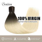 (#T2/60) Darkest Brown to Platinum Blonde Wrap Around Ponytail Extension Virgin Human Hair